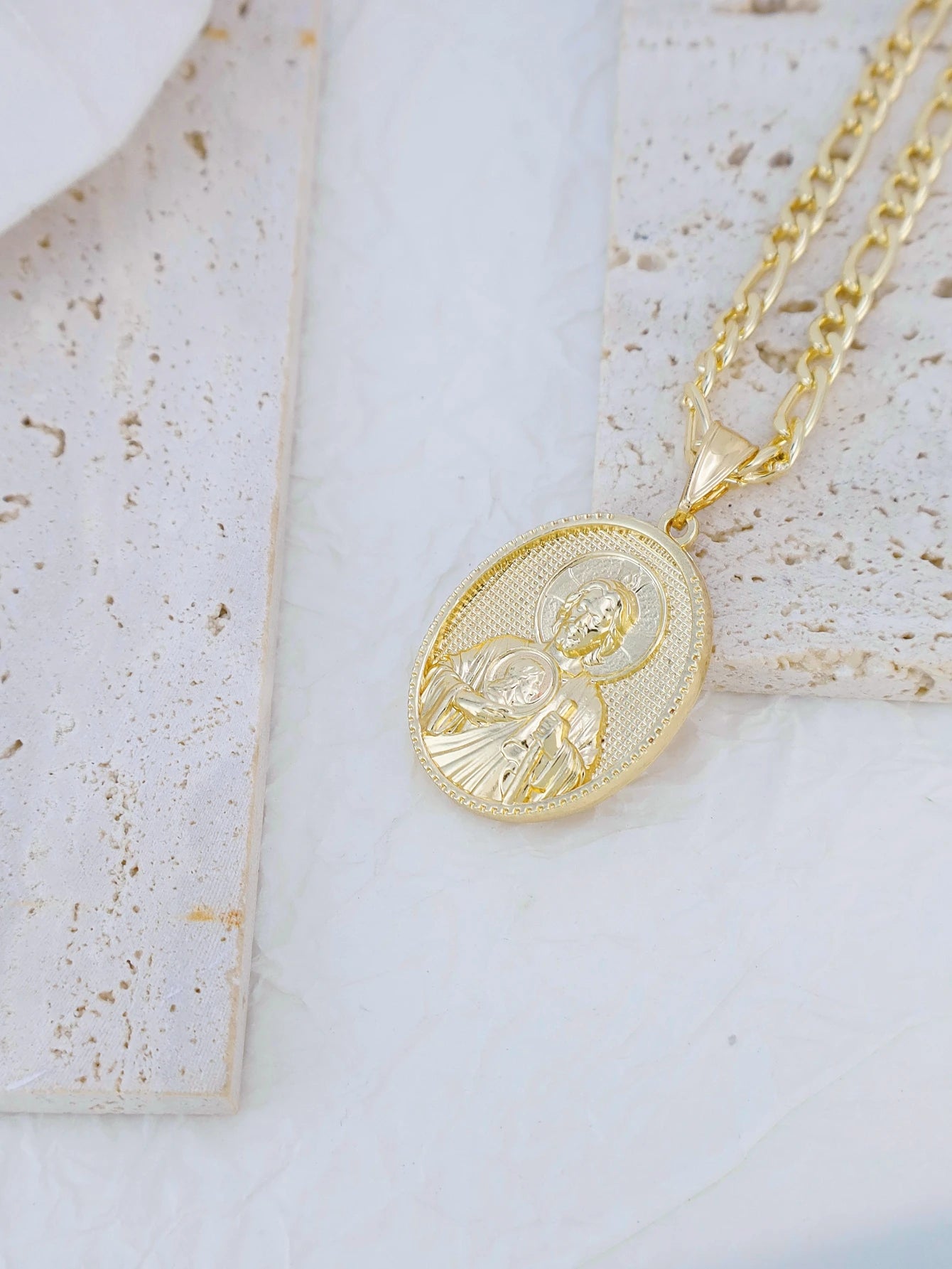St. Jude Medal Necklace – 14K Gold Plated Catholic Pendant