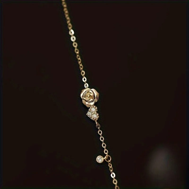 elegant rose charm bracelet for women gift idea
