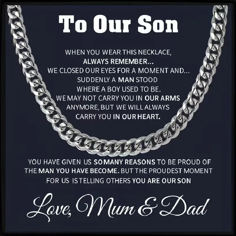 To Our Son Cuban Link Necklace – Love From Mom & Dad Gift