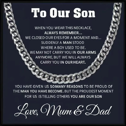 To Our Son Cuban Link Necklace – Love From Mom & Dad Gift