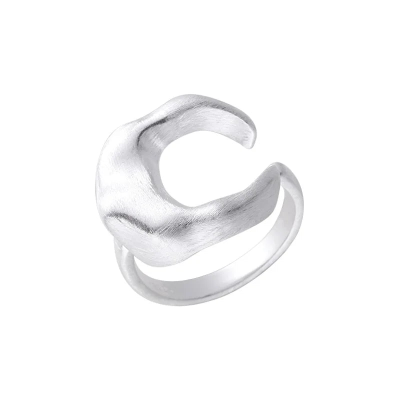 Silver ring on a white background