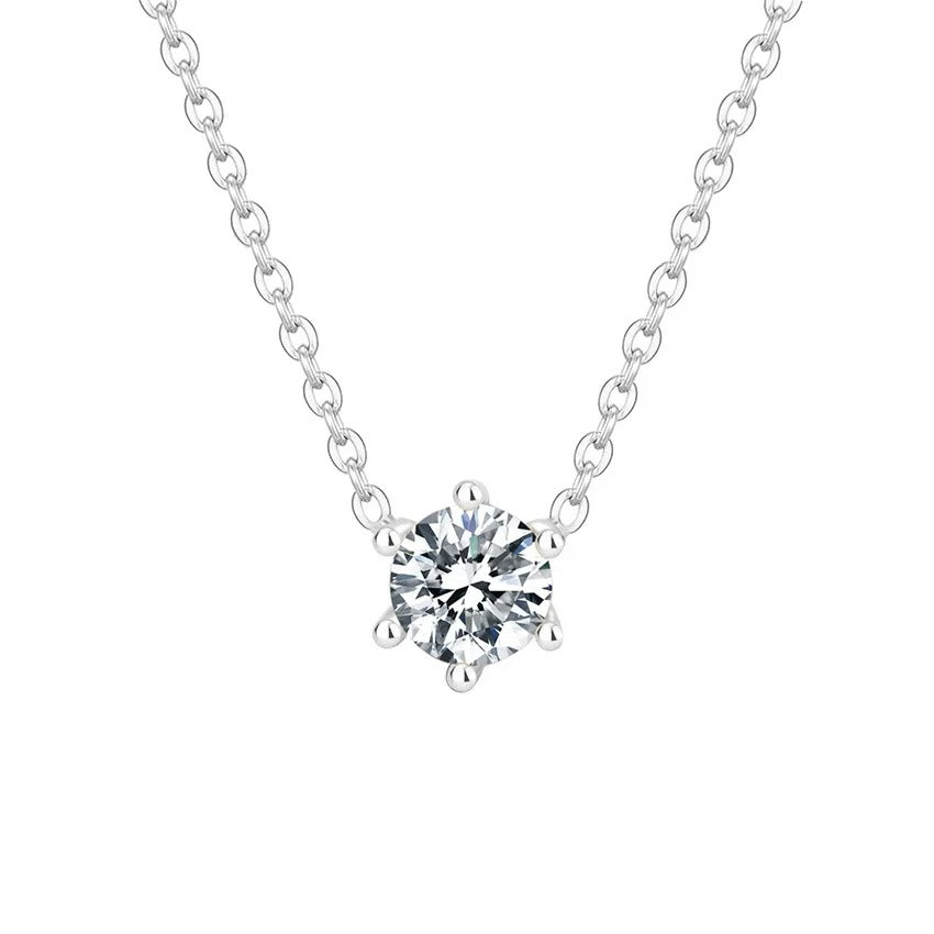 Diamond necklace on a white background