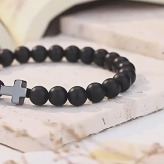 Video showing faith cross bracelet and included heartfelt message card gift variants