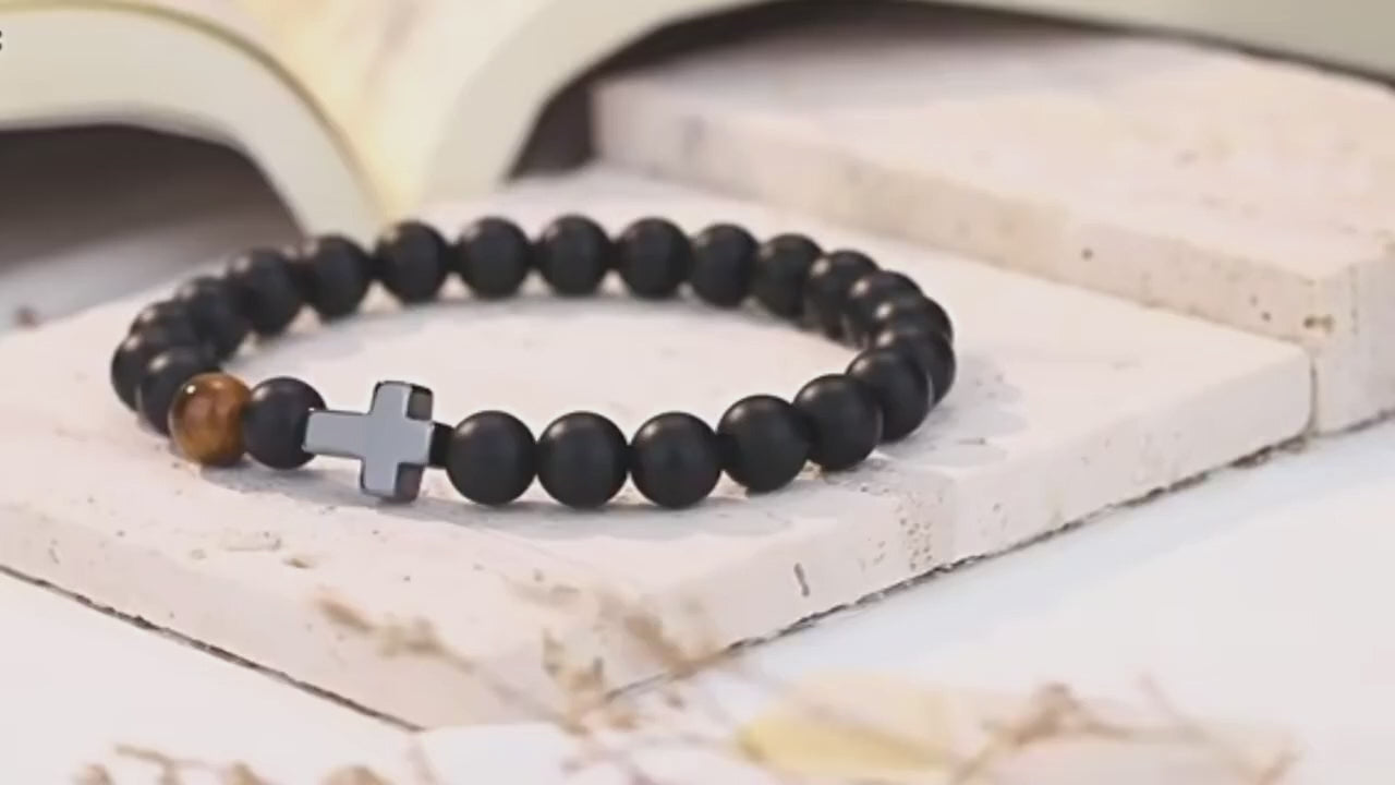 Video showing faith cross bracelet and included heartfelt message card gift variants