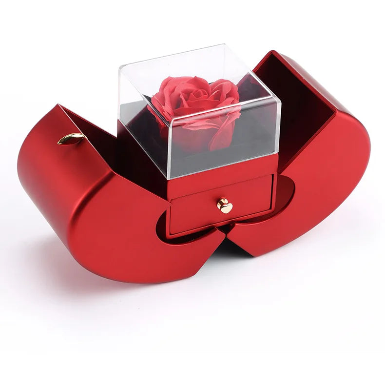 To My Love Eternal Rose Apple Gift Box Necklace Set